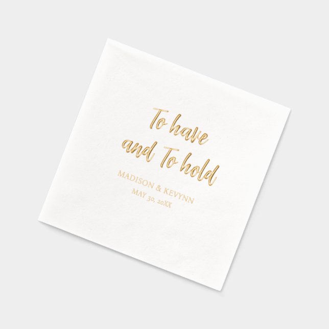 Minimal and Chic | To Have and To Hold Wedding  Foil Napkins (Left)