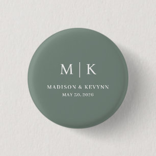Minimal and Chic Wedding 3 Cm Round Badge