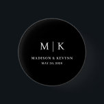Minimal and Chic | Wedding  3 Cm Round Badge<br><div class="desc">These elegant,  modern wedding or bridal shower button  feature a simple black and white text design that exudes minimalist style. Add your initials or monogram to make them completely your own.</div>
