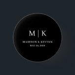 Minimal and Chic | Wedding  3 Cm Round Badge<br><div class="desc">These elegant,  modern wedding or bridal shower button  feature a simple black and white text design that exudes minimalist style. Add your initials or monogram to make them completely your own.</div>