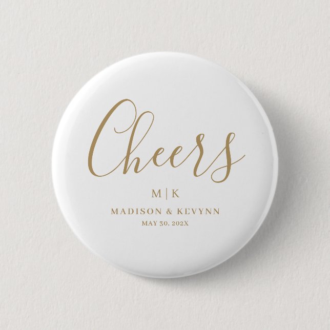 Minimal and Chic | Wedding 6 Cm Round Badge (Front)