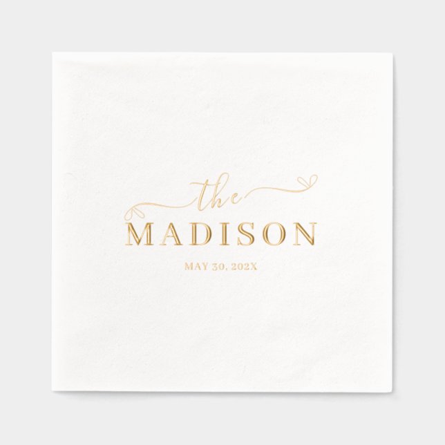 Minimal and Chic | Wedding  Foil Napkins (Front)