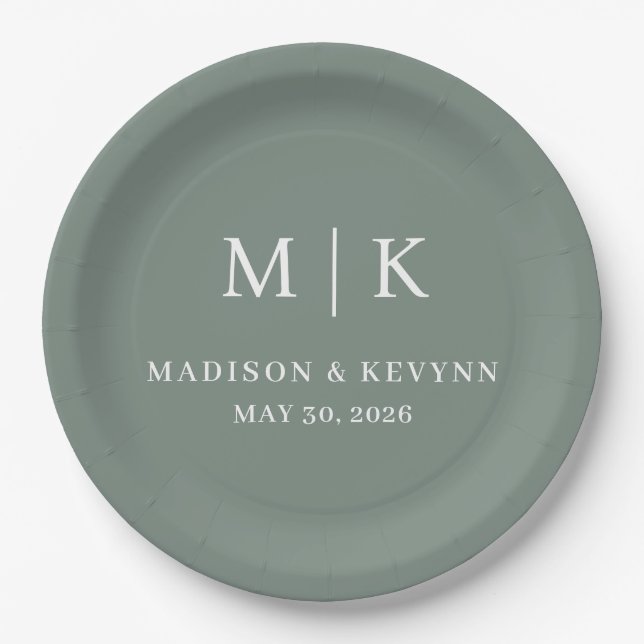 Minimal and Chic | Wedding  Paper Plate (Front)
