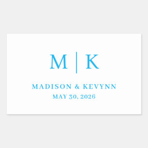 Minimal and Chic   Wedding  Rectangular Sticker