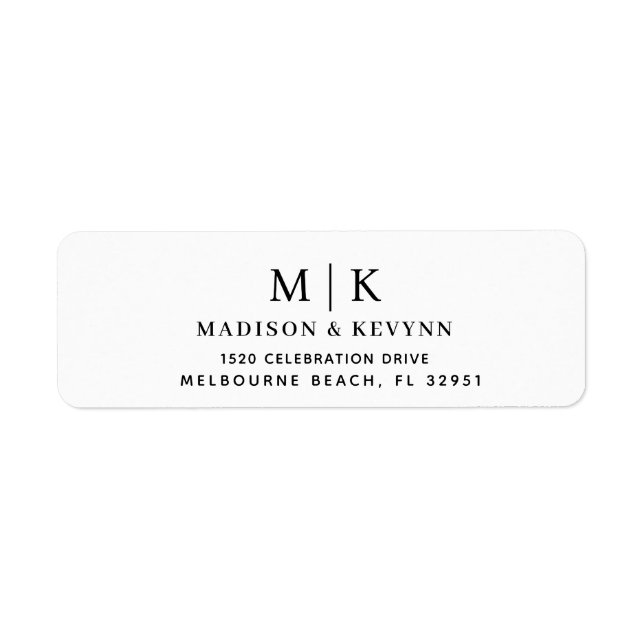 Minimal and Chic | Wedding Return Address Label (Front)