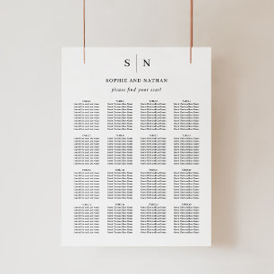 Minimal and Chic   Wedding Seating Chart