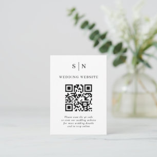 Minimal and Chic White and Black Wedding Enclosure Card