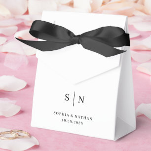Minimal and Chic   White and Black Wedding Favour Box