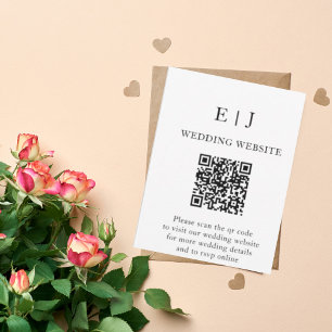 Minimal and Chic  White and BLACK  Weeding  Enclosure Card