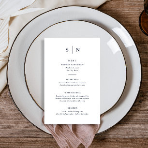Minimal and Chic   White and Navy Wedding Menu
