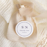 Minimal and Chic White and Purple Wedding Initial Classic Round Sticker<br><div class="desc">These elegant,  modern wedding thank you favour stickers feature a simple white and purple text design that exudes minimalist style. Add your initials or monogram to make them completely your own.</div>