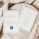 Minimal and Chic White and Sage All in One Wedding Invitation<br><div class="desc">These elegant, modern all in one wedding invitations feature a simple white and sage green minimalist text design, with a classic frame at the border. Add your initials or monogram to make them completely your own. The back of the invitations feature room for your wedding details (reception info, hotel accommodations,...</div>
