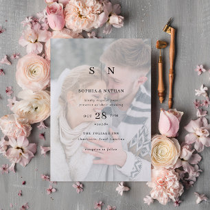 Minimal and Chic Your Photo with Overlay Wedding Invitation