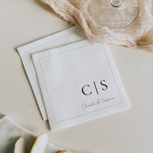 Minimal and Classic Monogram Wedding Napkin (Creator Uploaded)