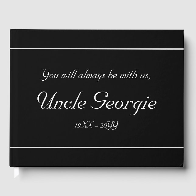 Minimal and Conservative Memorial Guest Book (Front)