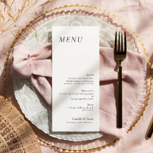 Minimal and elegant Wedding Menu