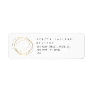 Minimal and Modern Designer Scribble Logo in Gold