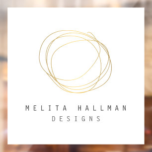 Minimal and Modern Gold Designer Scribble Logo
