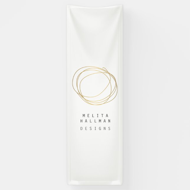 Minimal and Modern Gold Designer Scribble Logo Banner (Vertical)