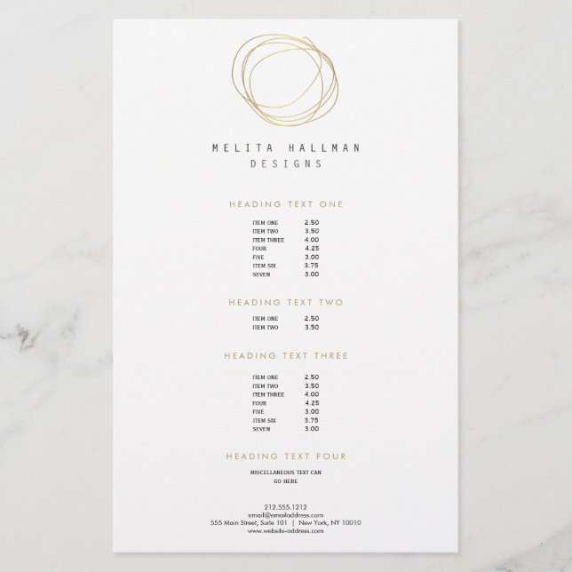 Minimal and Modern Gold Designer Scribble Logo Flyer (Front)