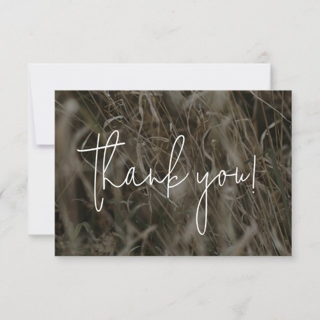 Minimal and modern nature script thank you card (Front)