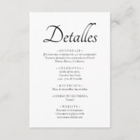 Minimal and Modern Spanish Language Boda Detalles