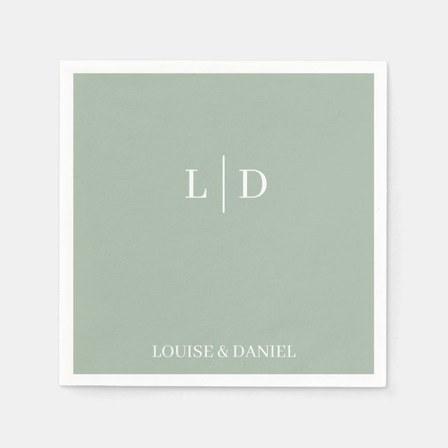 Minimal and Simple Personalised Wedding Napkin (Front)