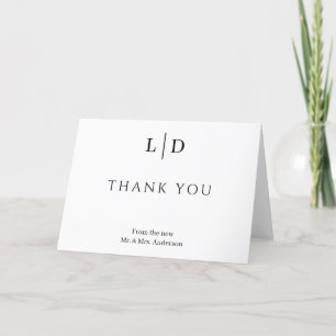 Minimal and Simple Personalised Wedding Thank You Card