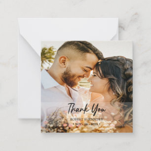 Minimal and Stylish Photo Wedding Thank You  Card