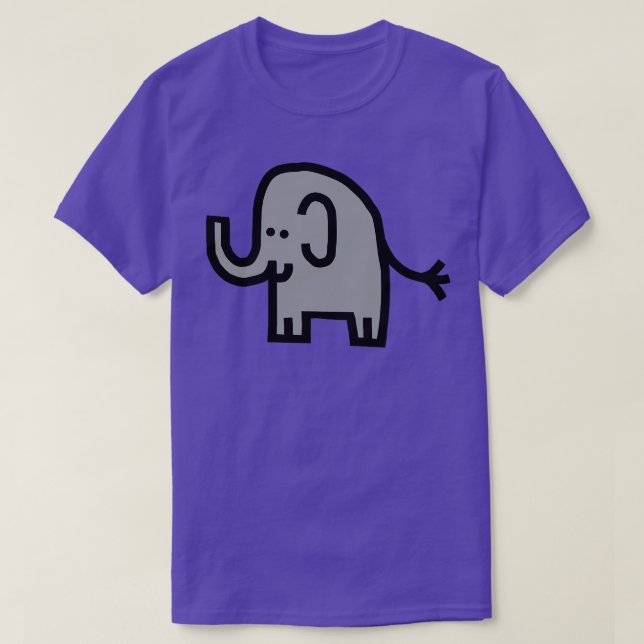 Minimal Animals Ultimate Grey Elephant SPortrait T-Shirt (Design Front)