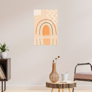 Minimal Arch Abstract Boho Earthy Tones Poster 
