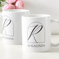 Minimal Arch Black Script Initial R Name Monogram