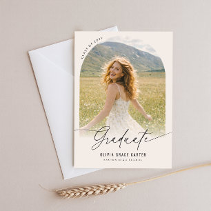 Minimal Arch Photos Graduation Announcement Postcard