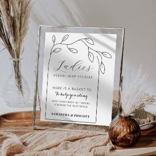 Minimal Arch wedding bathroom sign