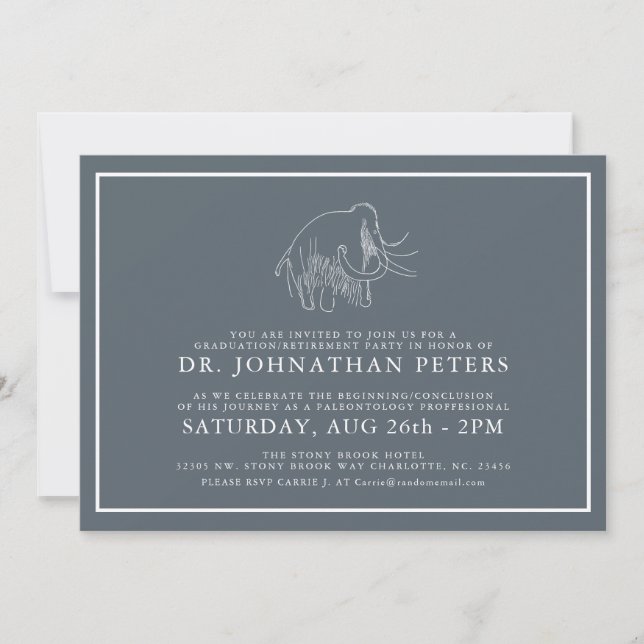 Minimal Archaeology Graduation|Retirement Invite (Front)