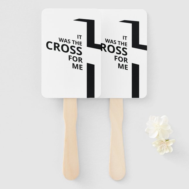 Minimal Art Christian Art Cross Gospel Sayings Quo Hand Fan (Front and Back)