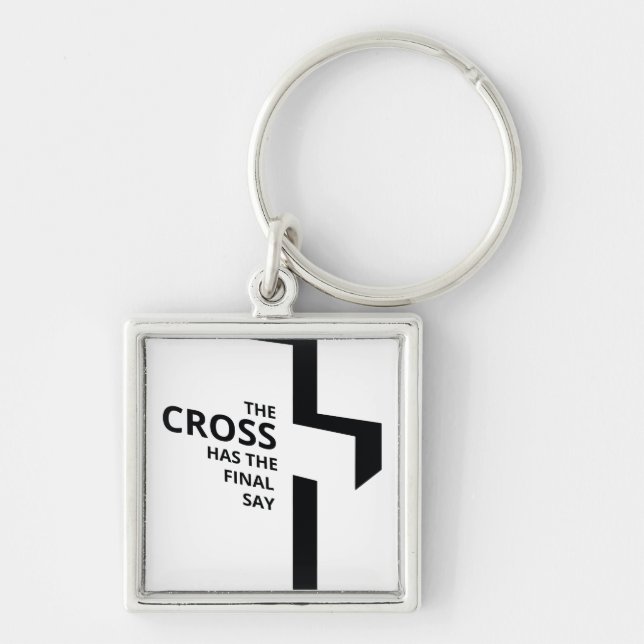 Minimal Art Christian Art Cross Gospel Sayings Quo Key Ring (Front)