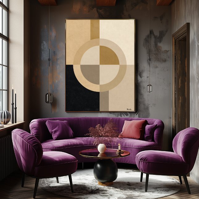 Minimal Art Deco Geometric Circle – Luxury Neutral Poster (Creator Uploaded)