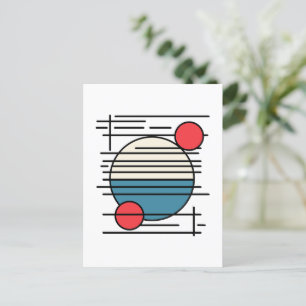 Minimal Art from Lines and Three Circles Postcard