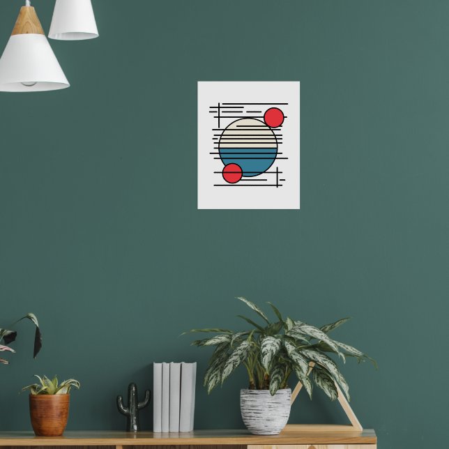 Minimal Art from Lines and Three Circles Poster (Living Room 1)