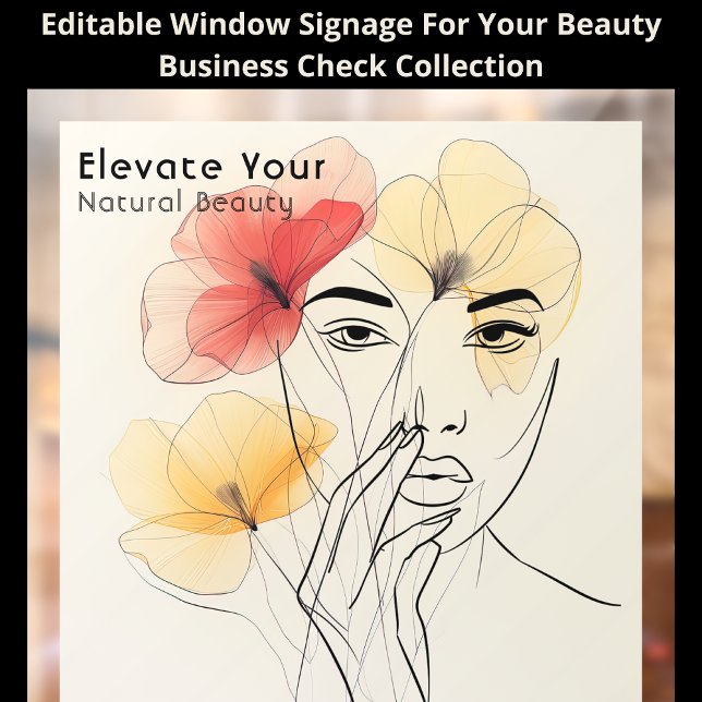 Minimal Art Line Face Flowers Beauty Logo QR  (Creator Uploaded)