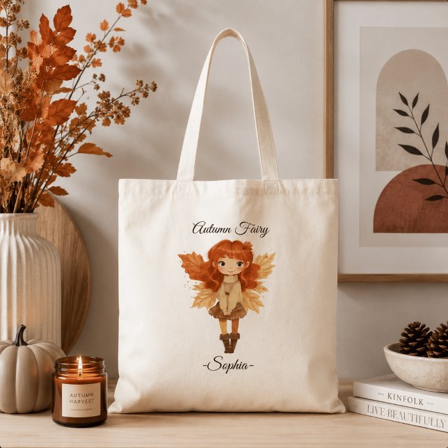 Minimal Autumn Fairy – Personalised Tote Bag (Creator Uploaded)