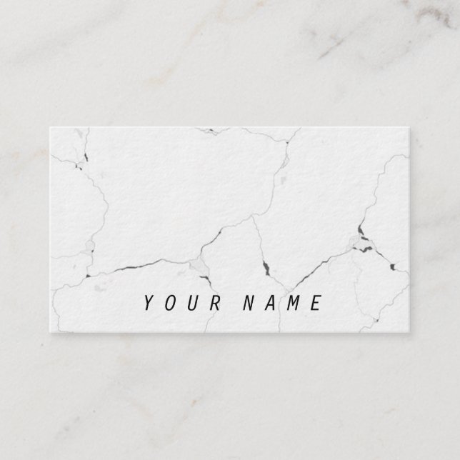 Minimal B&W Cool Marble Sleek Classy Business Card (Front)