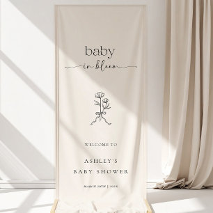Minimal Baby in Bloom Baby Shower Banner
