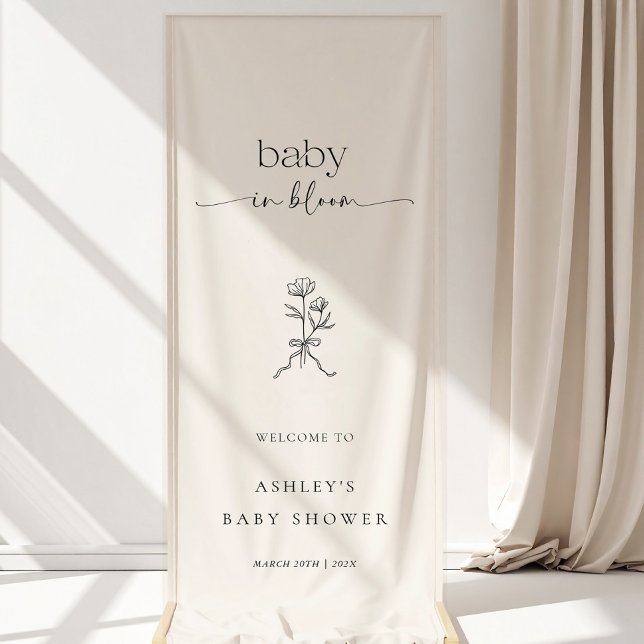Minimal Baby in Bloom Baby Shower Vinyl Banner (Creator Uploaded)