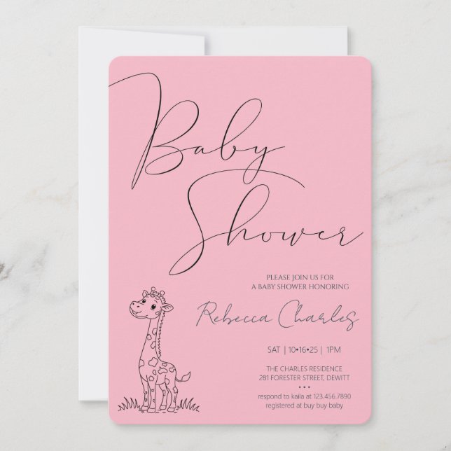 Minimal Baby Shower  Invitation (Front)