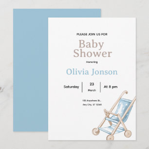 Minimal Baby Shower Invitation,ditable Baby card