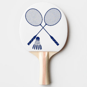 Minimal Badminton Rackets Shuttlecock Birdie Blue  Ping Pong Paddle