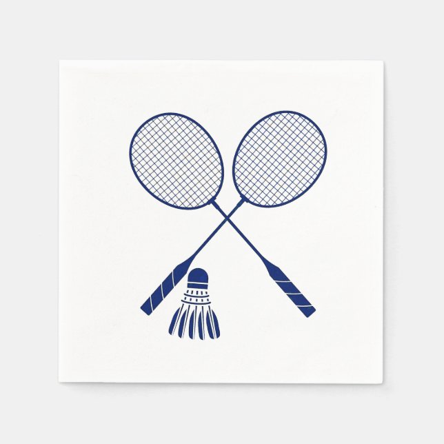 Minimal Badminton Rackets Shuttlecock Birdie  Napkin (Front)