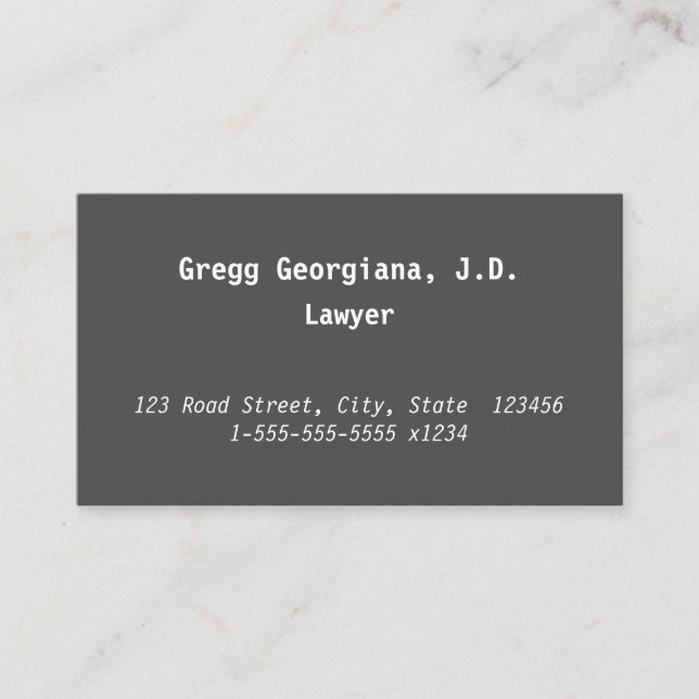 Minimal, Basic Business Card (Front)